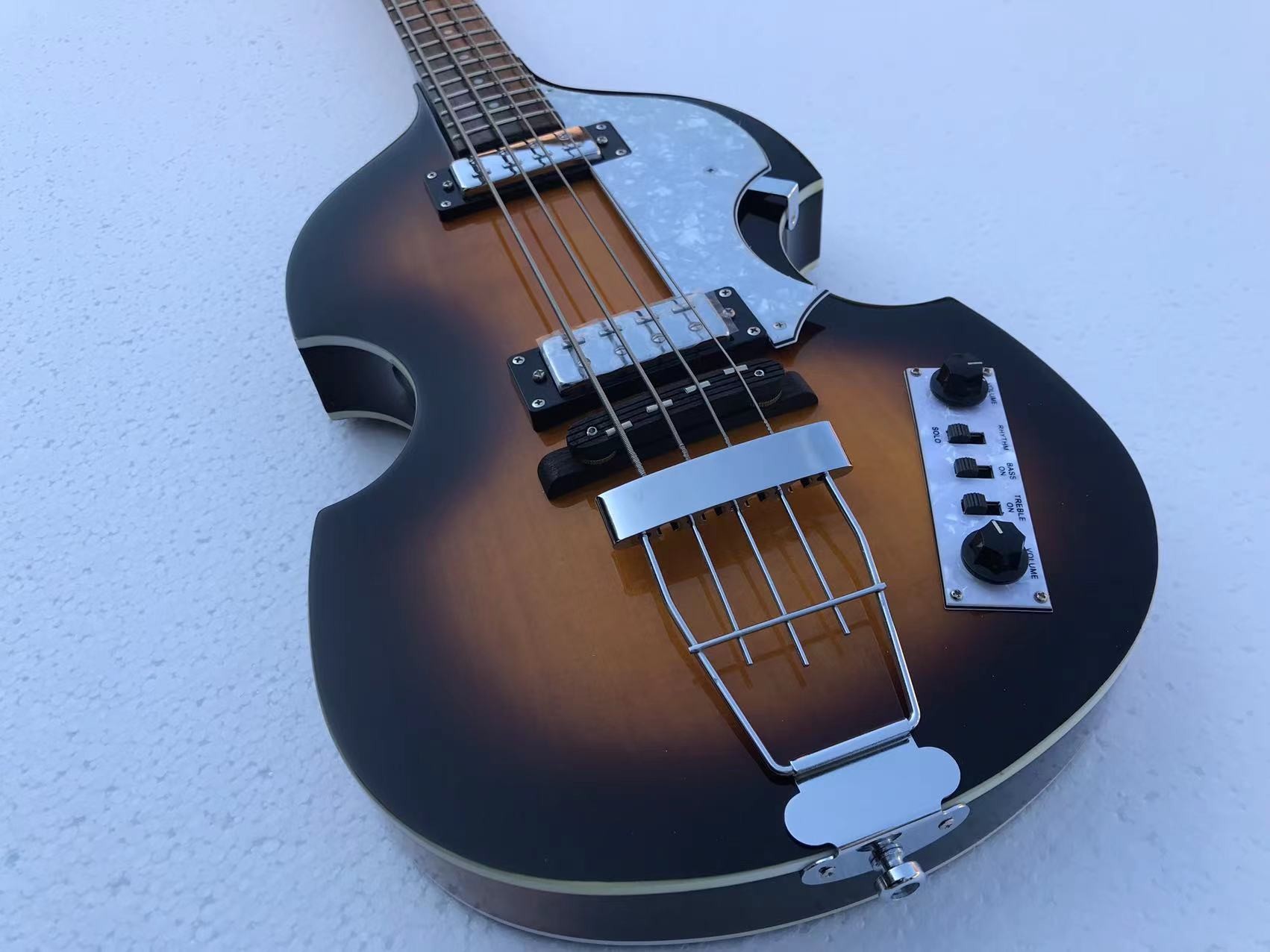Custom Flamed Tiger Top Maple Back Korean Hardwares Genuine Hofner HI-S ERIES B-Bass 4 Strings Bass Guitar