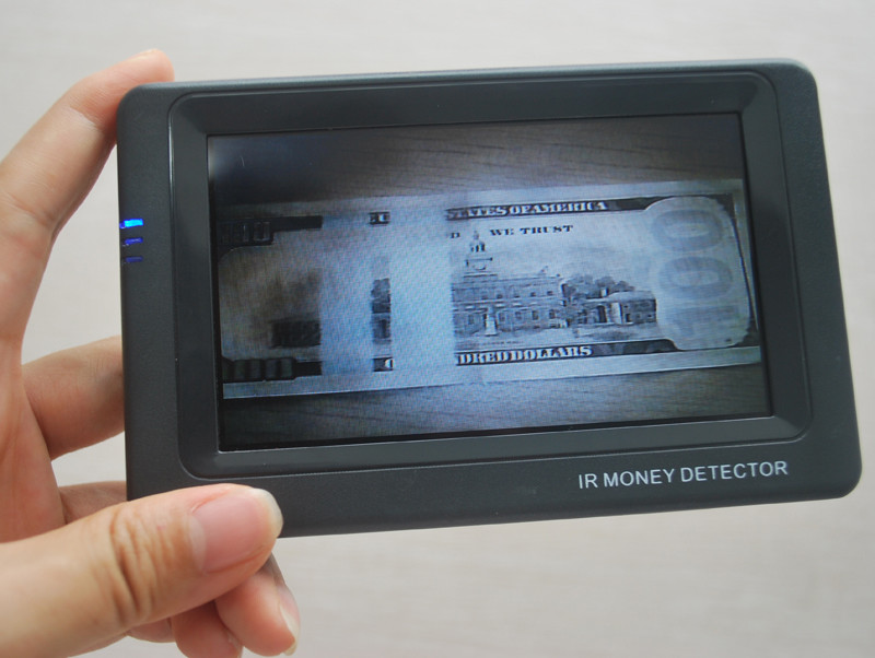 IR GBP Mini Infrared Money Detector With Large LCD Screen , Lithium Battery