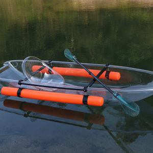 Quality Sea Unobstructed Glass Bottom Canoes , Two Man Plastic Fishing Boats With Rudder wholesale