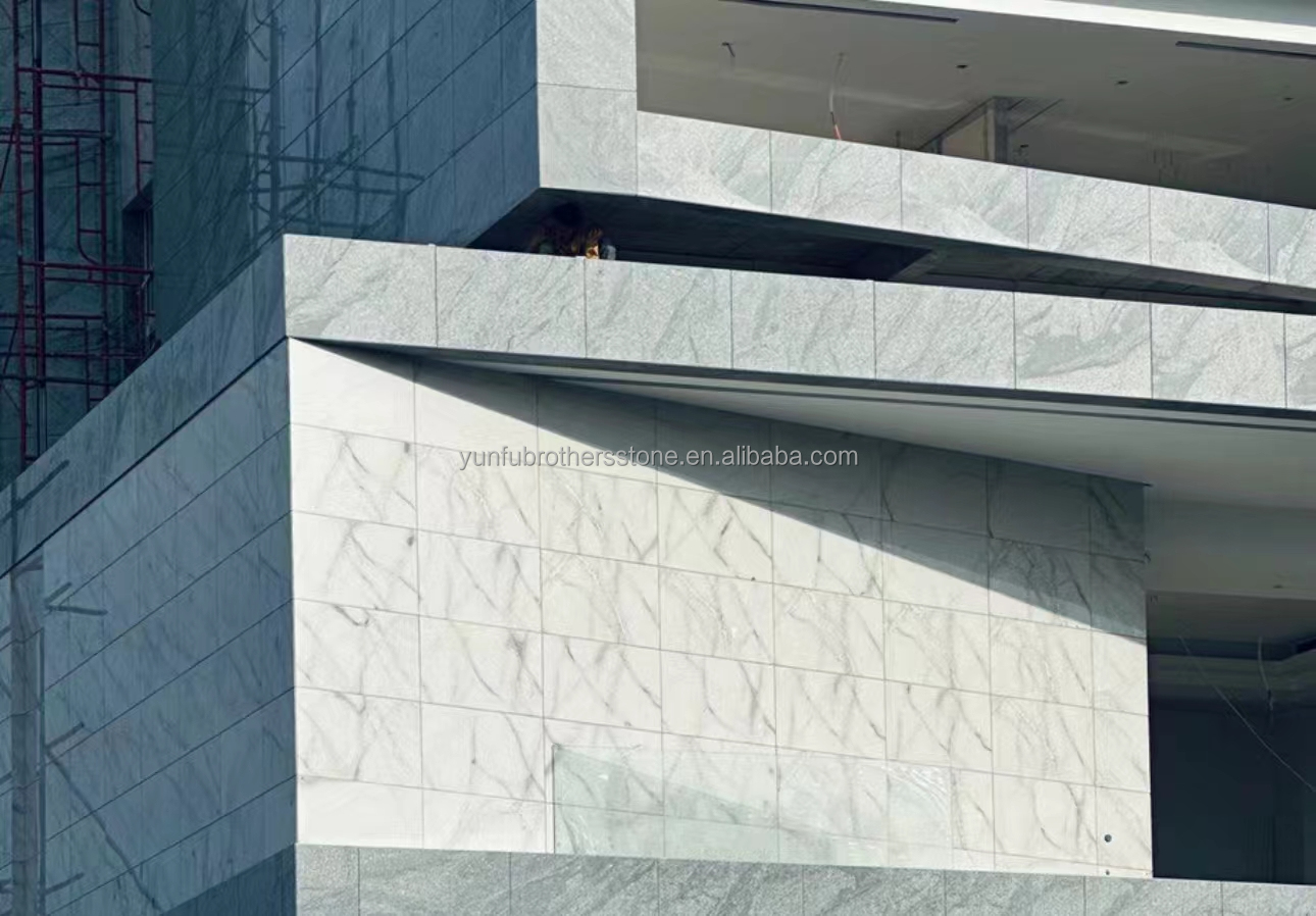 Modern Calacatta White Granite Slabs for Interior Stair Stepping and Wall Design