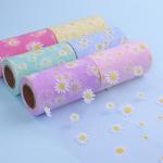 Sunflower Daisy Embroidered Organza Tulle Rolls 20d Decoration Crafts