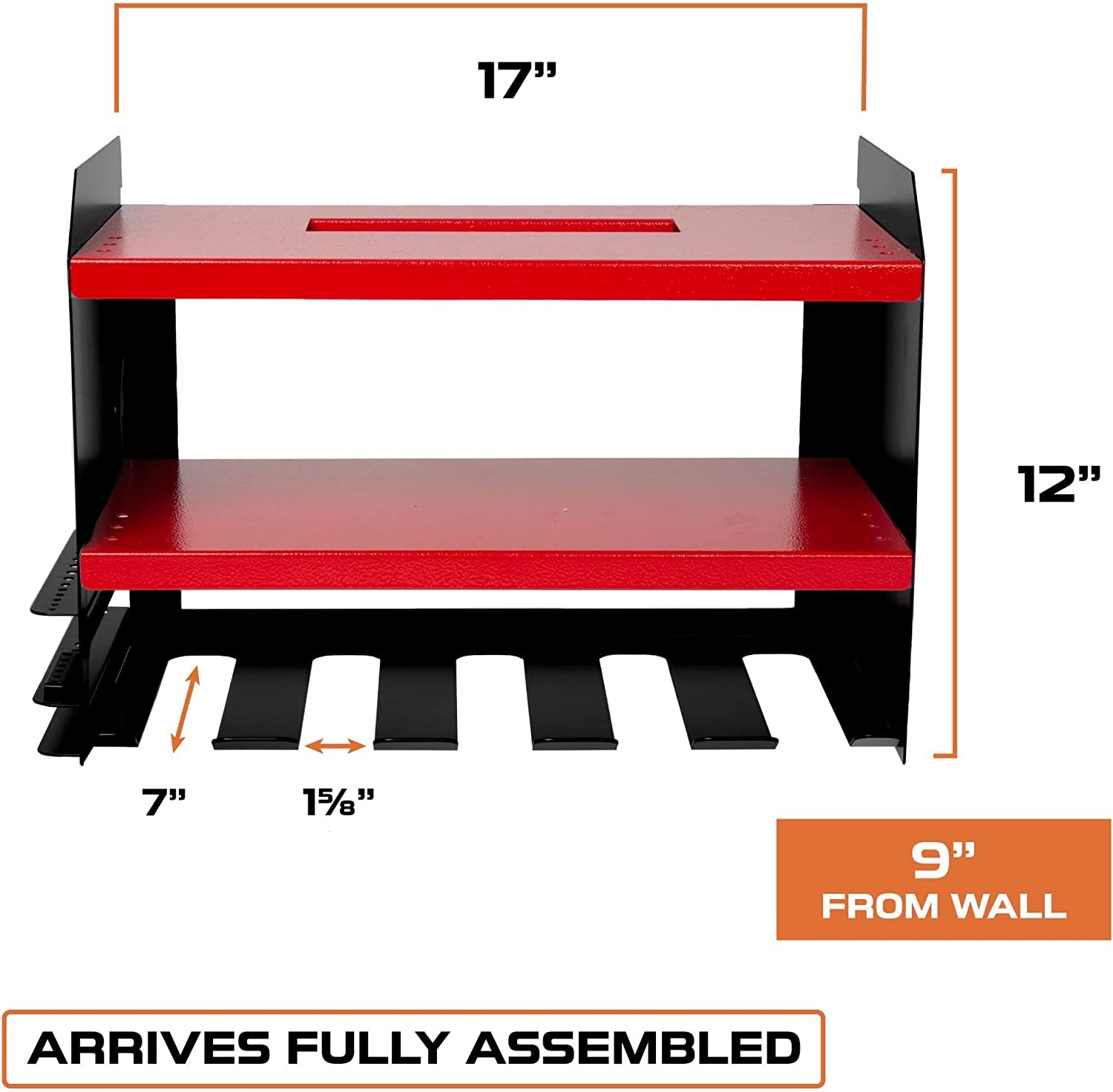 Logo Shape Pegboard Power Tool Organizer with 5 Drill Slots and Screwdriver Holder