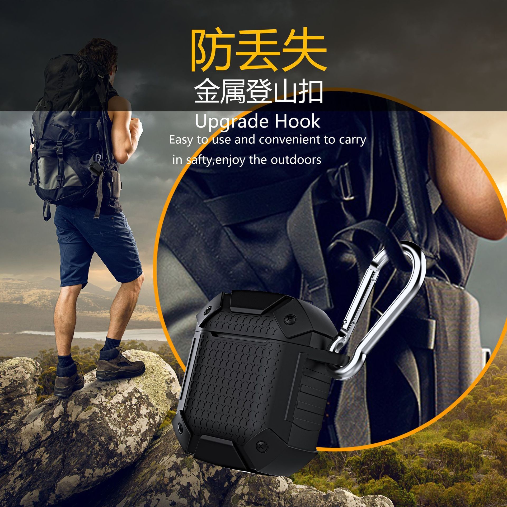 Shock Resistant Silicone Airpods Case Cover and Skin with Keychain for Airpods 1 & 2