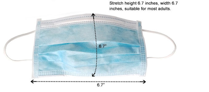 Light Blue Medical Face Mask 4 Folder Comfortable Design For Cough Germs Illness