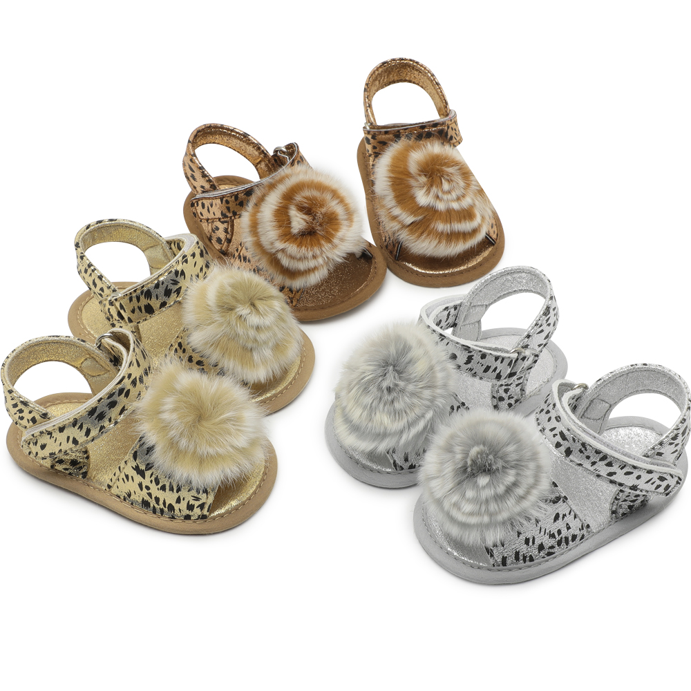 China Factory fashion PU Leather Leopard print 0-18 months infant anti-slip baby sandals