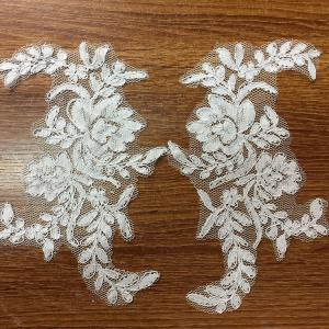 Quality Jacquard Cord Eyelash Lace Border for Wedding Bridal Dress wholesale