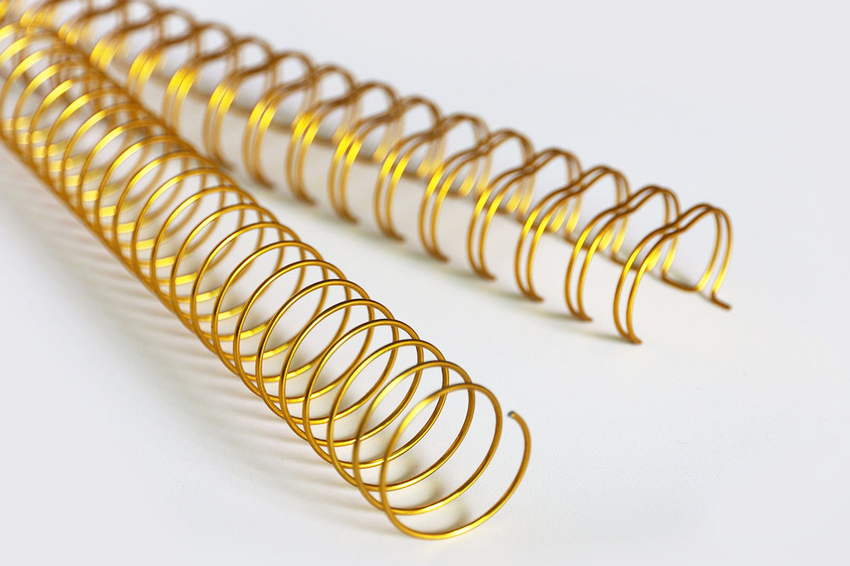 Gold Winding 6.4mm-50mm 12 Inches Spiral Wire Coil Custom For Wall Calendar