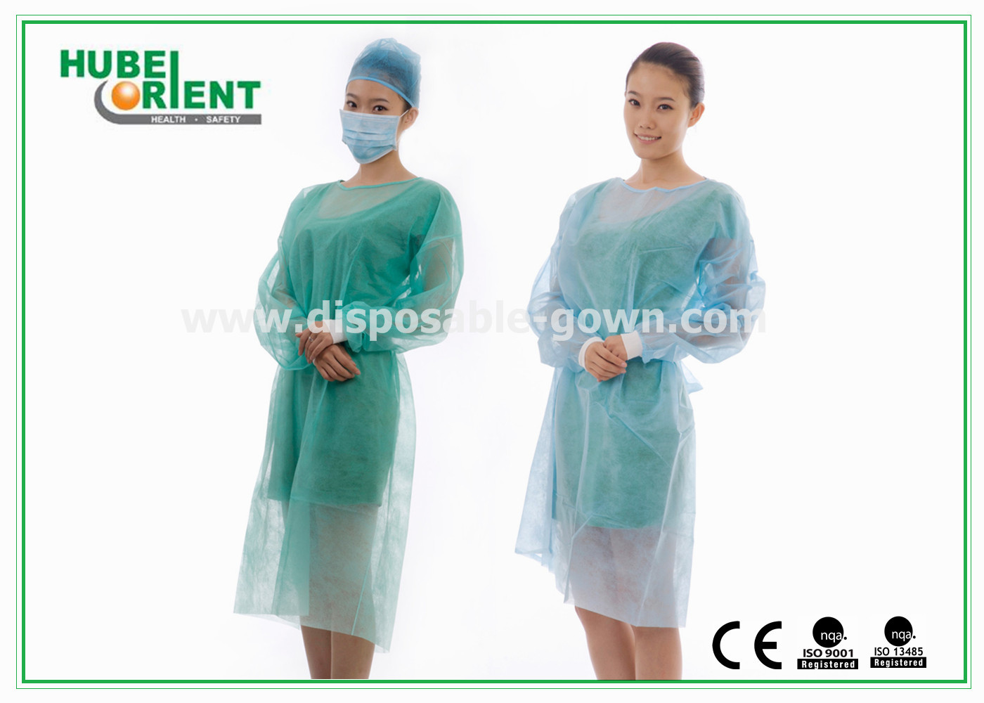 Disposable Protective Sterilized Surgical Gown / Disposable Isolation Gown With Knitted Wrist