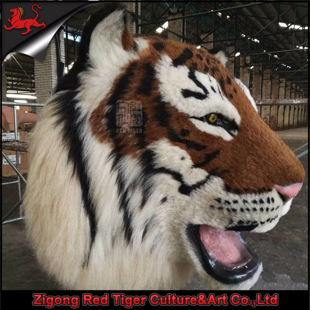 Wall Mounted Animatronic Realistic Tiger Head Artificial Type