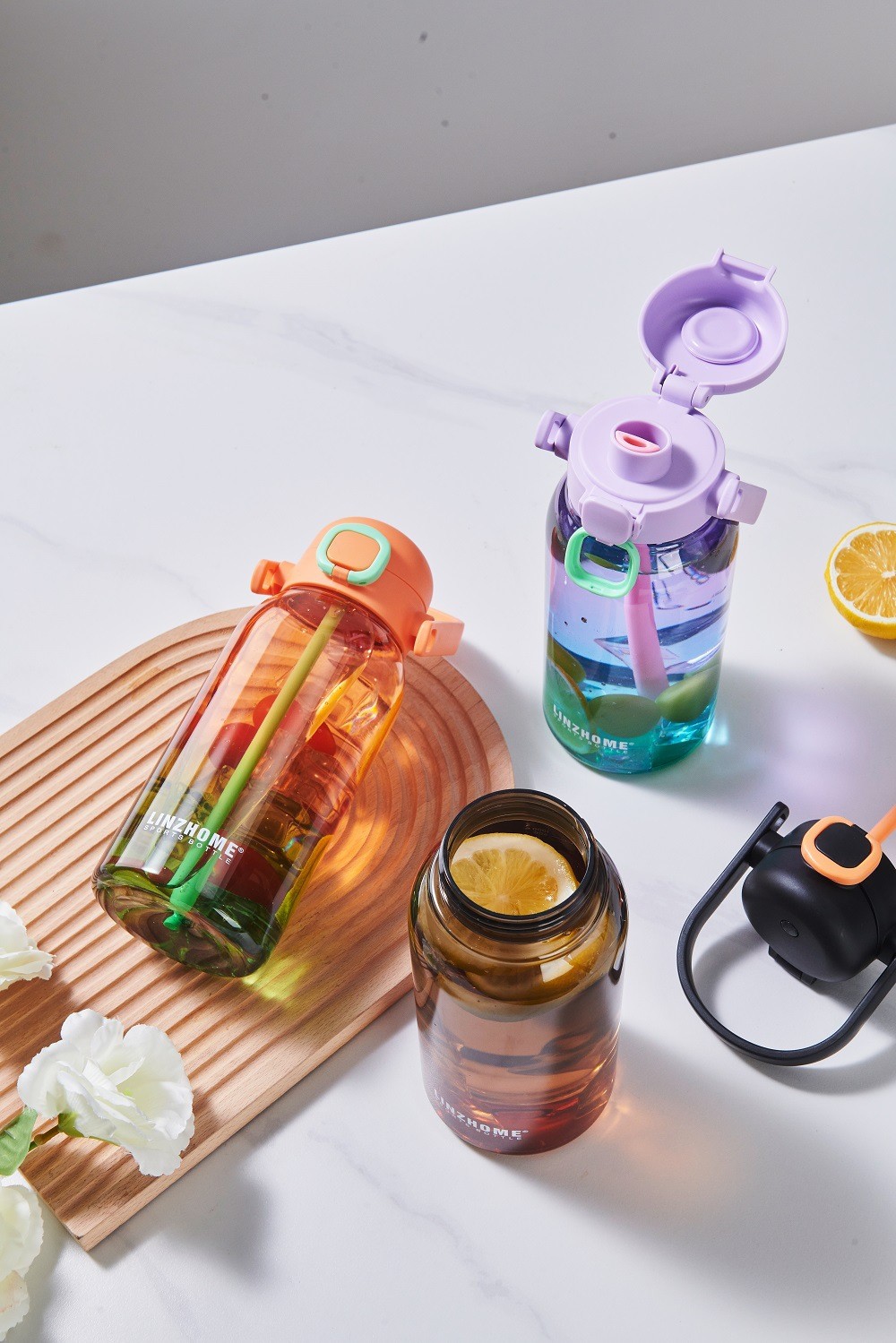 700m 1000ml Plastic Water Bottle Large Capacity Portable Outdoor Sports Gradient Color Water Bottle Environmental Protection And Health