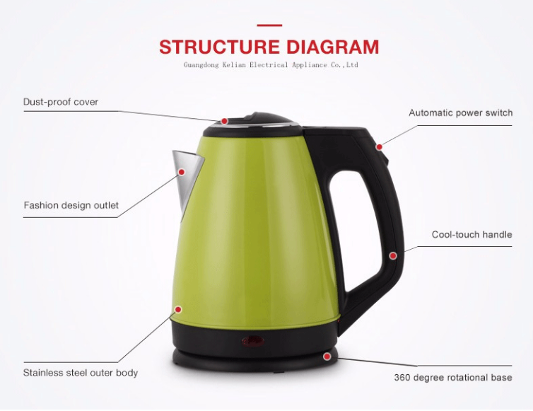 Auto Shut Off Fast and Safe Home Appliances stainless steel electric water kettle