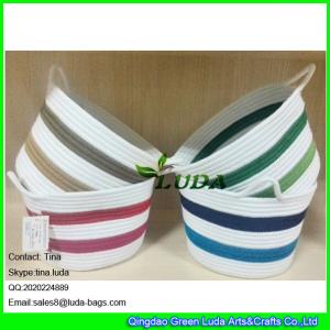 Quality LUDA small custom fabric bag colorful sewing coil rope basket wholesale