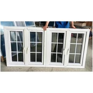 Quality Tempered Glass White UPVC Casement Glass Window Anti UV Wind Resistant European Style wholesale