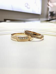 Quality Textured 18k Wedding Pair Rings wholesale