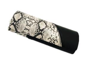 Quality Snake Stripe Red Personalised Hard Glasses Case PU Leather Material wholesale
