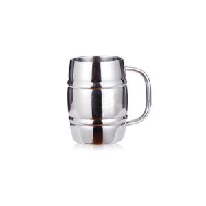 Quality 1000ml SS beer mug double wall metal with handle mirror surface wholesale