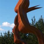Heek Line Corten Steel Sculpture Two Faces Ribbon Imaginary