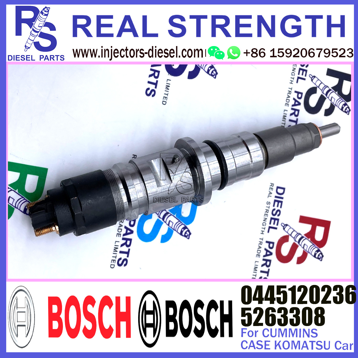 5263308 0445120236 Common Rail Fuel Injector CUMMINS Qsl9 Spare Parts For Machinery Engines
