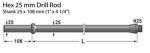 H25 Threaded Drill Rod For Rock And Mining Drill Machinery , 22mm/25mm Shank