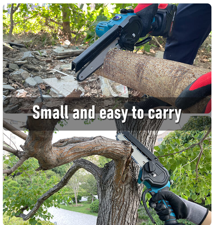 Battery Portable Mini Electric Chain Saw 6 Inch for Wood Cutting Machine