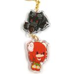 Clear Custom Promotional Double Epoxy Resin Glitter Linked Acrylic Charms Anime