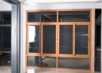 Professional Aluminium Glass Window Yellow Brown Floor To Ceiling Waterproof