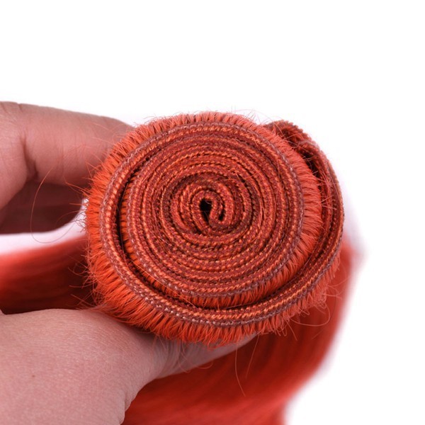 Orange Red Body Wave Remy Human Hair Bundles Sew In Weave Bundles Brazilian Bundle Deals