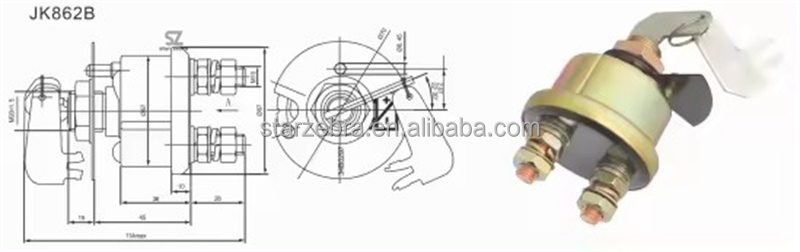 JK862B Battery Main Switch 24V Max Voltage Essential Component for Machinery Repair Shops