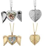 Sublimation Blank Angel Wings Locket Photo Necklaces Pendants Sublimation