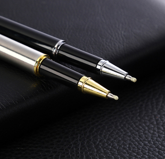 Custom Logo Printing Black White Slim Metal Ball Point Pen for Customized Color Gift