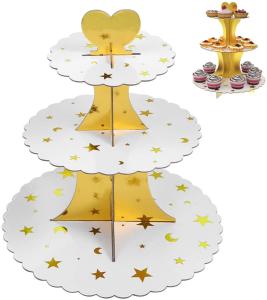 Quality 3 Tier Wedding Party Cake Dessert Pastry Paper Cupcake Stand wholesale