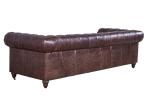 British Club Vintage Leather Sofas 3 Seater Leather Chesterfield Couch With