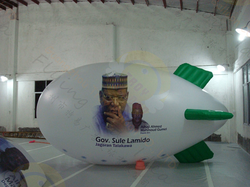 Inflatable 0.18mm PVC Helium Zeppelin , Exhibition Digital Printing Helium Airships