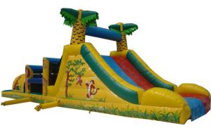 Quality Big Party Obstacle Course Bounce House Rentals , Kids Sports Games Blow Up Assault Course wholesale