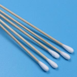 Quality CA-006 Biodegradable Long Wooden Stick Cleanroom Q Tips Industrial Cotton Bud Cleaning Swab Stick wholesale