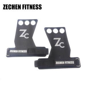 Quality Fitness safety gym equipment carbon leather 3 holes calleras crossfit hand grips wholesale