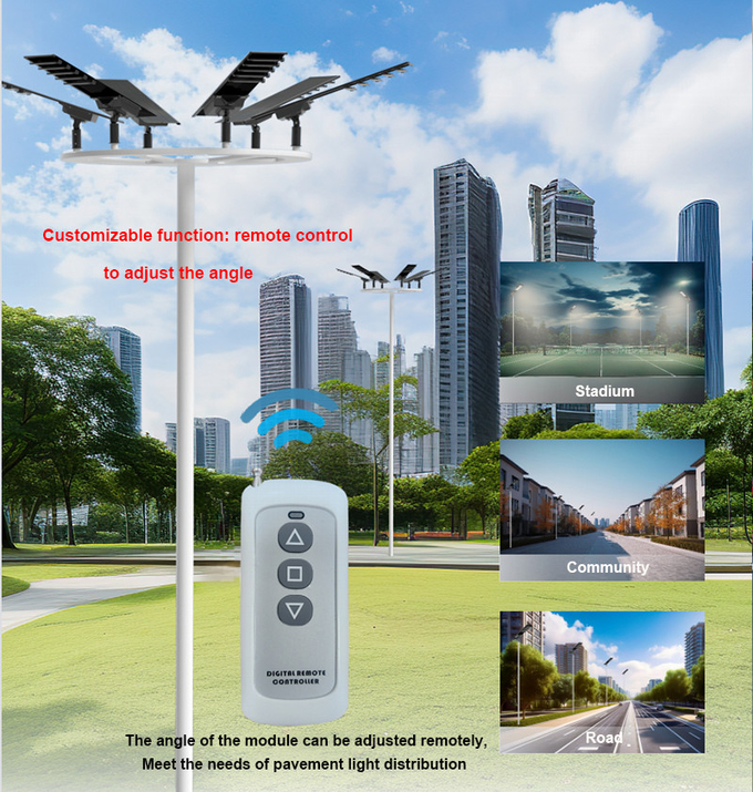 Waterproof Intelligent Outdoor Solar Street Lamps 100w With Remote Control Function