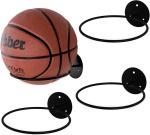 Black Metal Wall Mounted Sports Ball Holder For Space Saving Ball Storage And