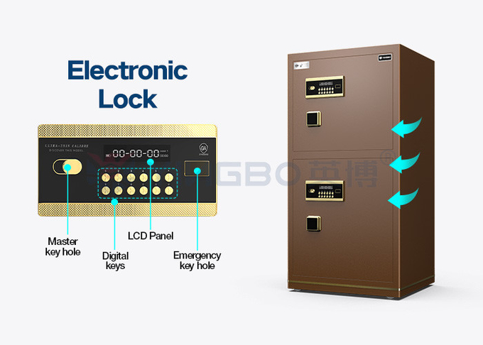 Double Door Electronic Lock Office Safe Box Dual Alarm YB/N7-120D