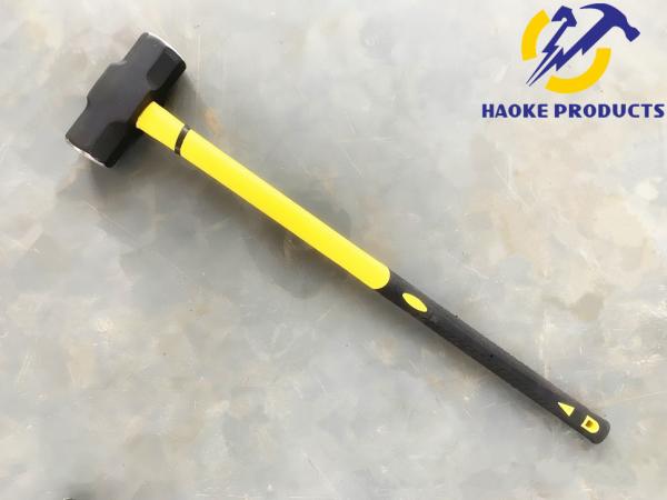 8LB-20LB Size Carbon Steel Materials Sledge Hammer With Yellow Color Plastic