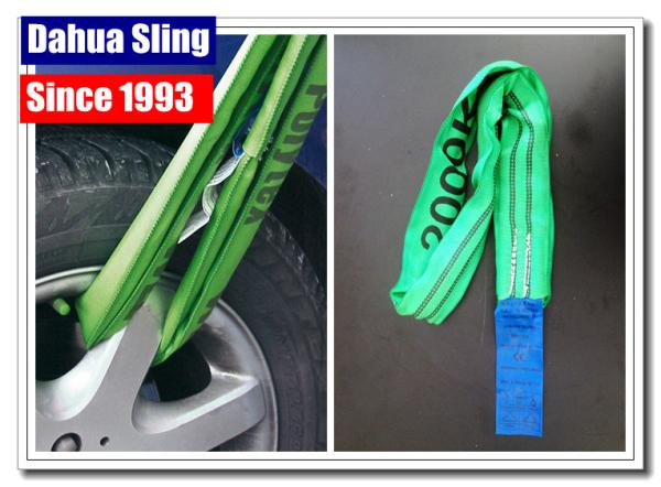 4' Length Green Lifting Straps , Lightweight Choker Lifting Slings For Heavy