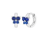 Sapphire Cubic Zircon Butterfly Huggies Earrings For Gift Occasion