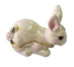 Easter Rabbit Bejeweled Trinket Box Rabbit Jewelry Trinket Box Necklace Ring