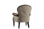 32'' American Vintage Cigar Leather High Back Armchair Solid Wood Legs with