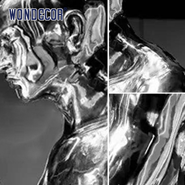 Large Scale Cast Metal Stainless Steel Garden Art Meditation Martial Monk