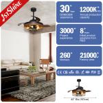 AC Motor 65W Retractable Decorative Ceiling Fan With 5 Light Kits