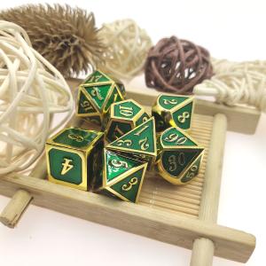 China Portable Pink Metal Dice Set Gilt Green Practical Metal Polishing Tabletop Odorless on sale