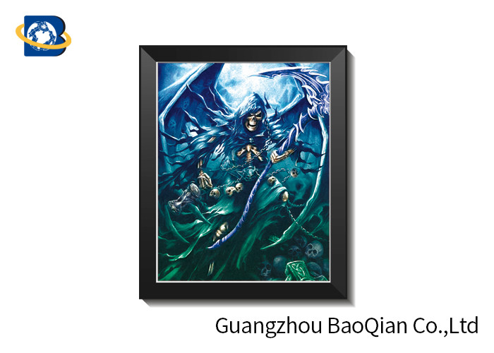Grimace Theme 3D Lenticular Pictures With Black Plastic Frame / Lenticular Photo Printing