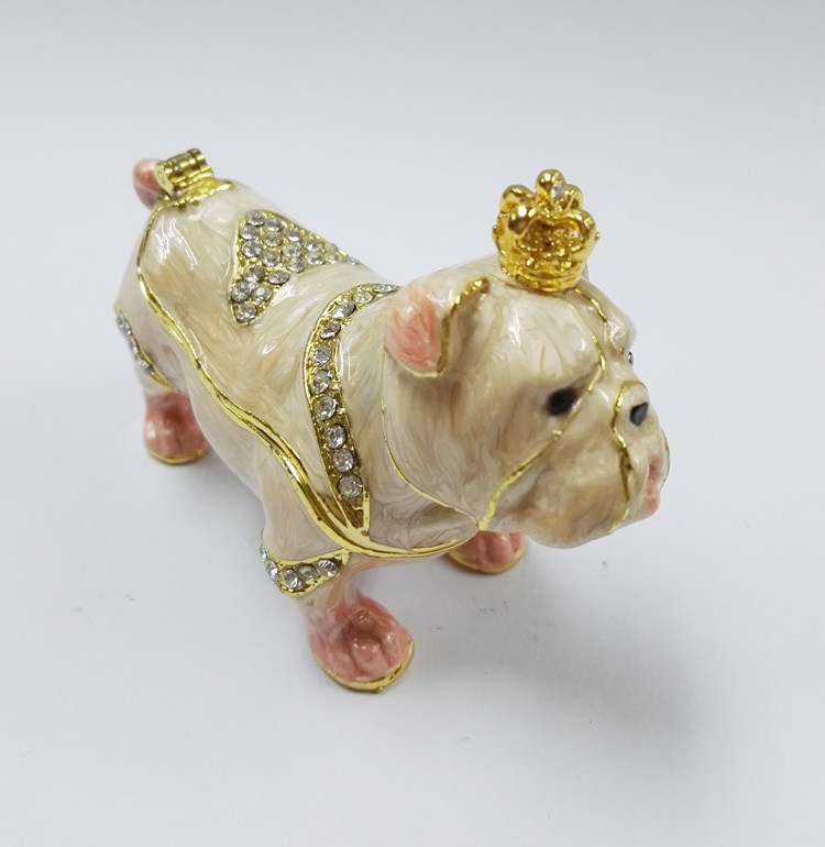 zinc alloy happy dog shaped metal jewelry box Dog metal jewelry box