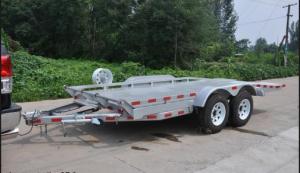 Double Axles 20x6 Flatbed Tandem Car Carrier Trailer , Car Transporter Trailer